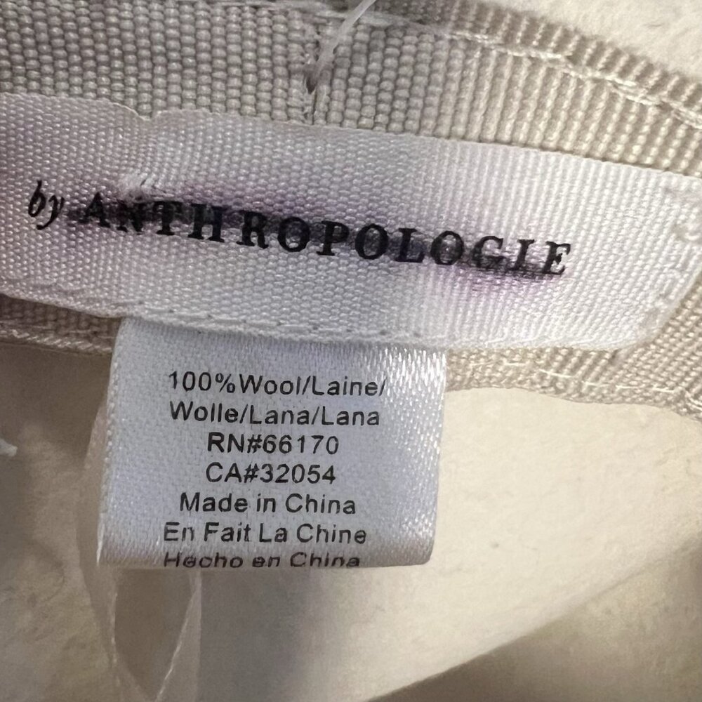 Anthropologie Women’s Fedora Hat 100% Wool Beige One Size - Picture 7 of 9